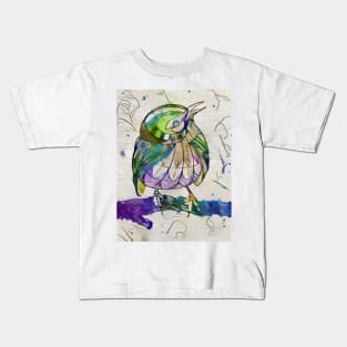 Colour Bird Ink Wash Water Colour Kids T-Shirt